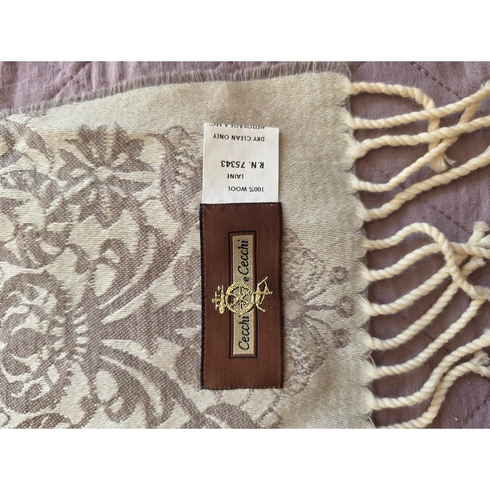 Cecchi e Cecchi Italy Wool
2 sided Baroque Pastel Luxury Throw Shawl Scarf - Picture 4 of 8